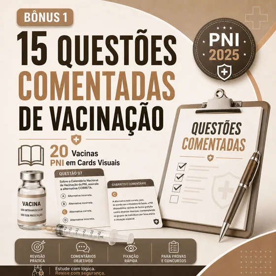 Bônus 01 — 15 Questões Comentadas de Vacinação