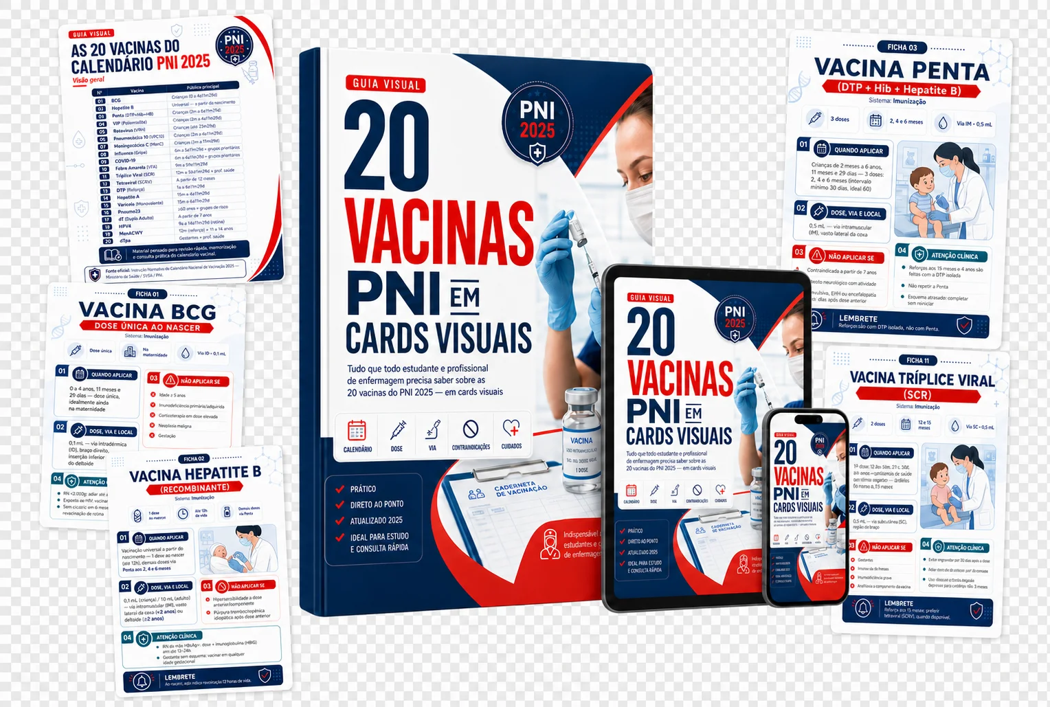20 Vacinas PNI 2026 em Cards Visuais
